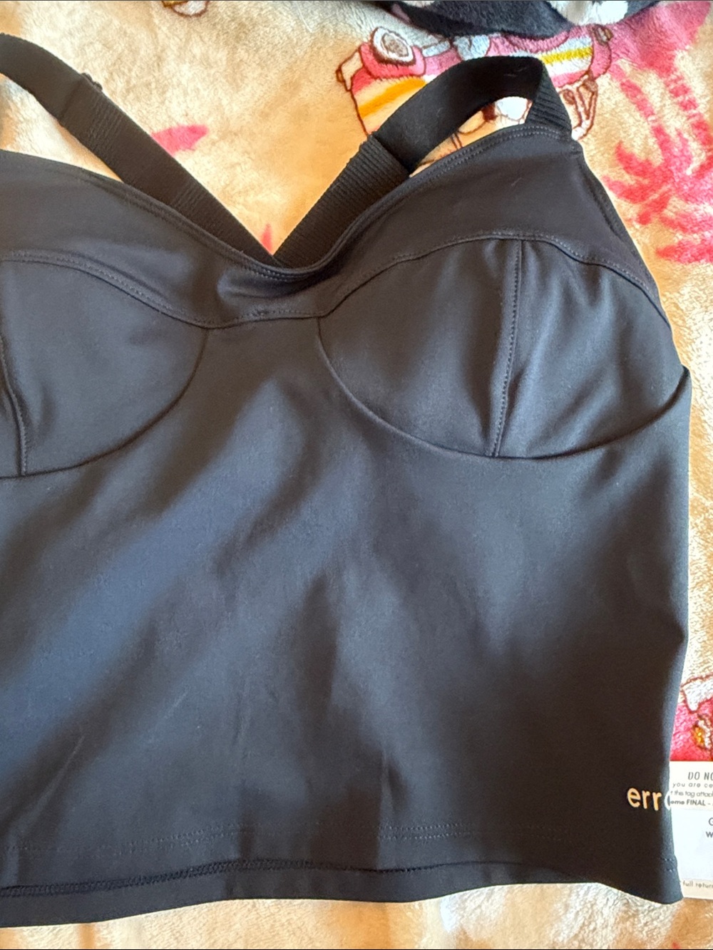 New Boutique Errday Tank Cropped Black Summer Giddy Up Glamour Large Workout - Picture 4 of 10